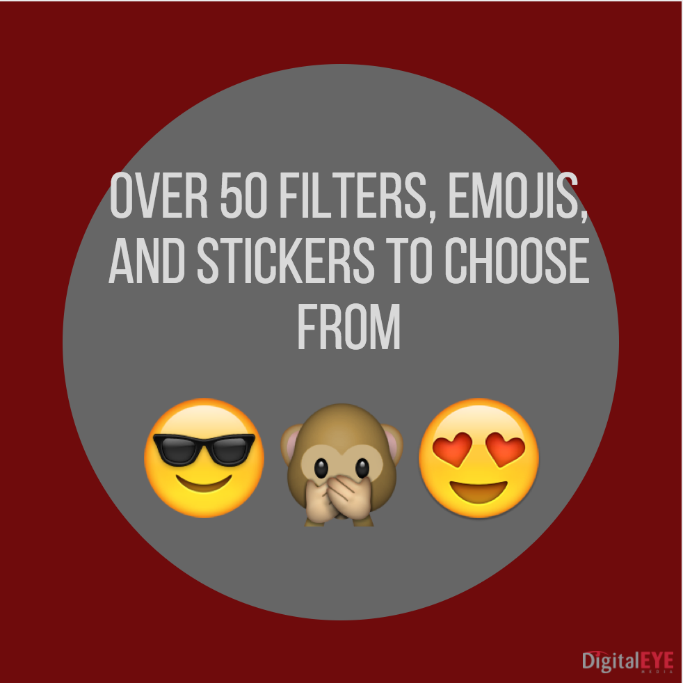 facebook stories has over 50 filters, emojis, and stickers to choose from